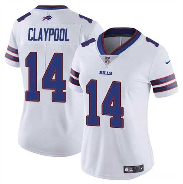 Women%27s Buffalo Bills #14 Chase Claypool White Vapor Stitched Jersey Dzhi->women nfl jersey->Women Jersey
